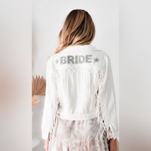 Bride Sparkle Fringe Jean Jacket
